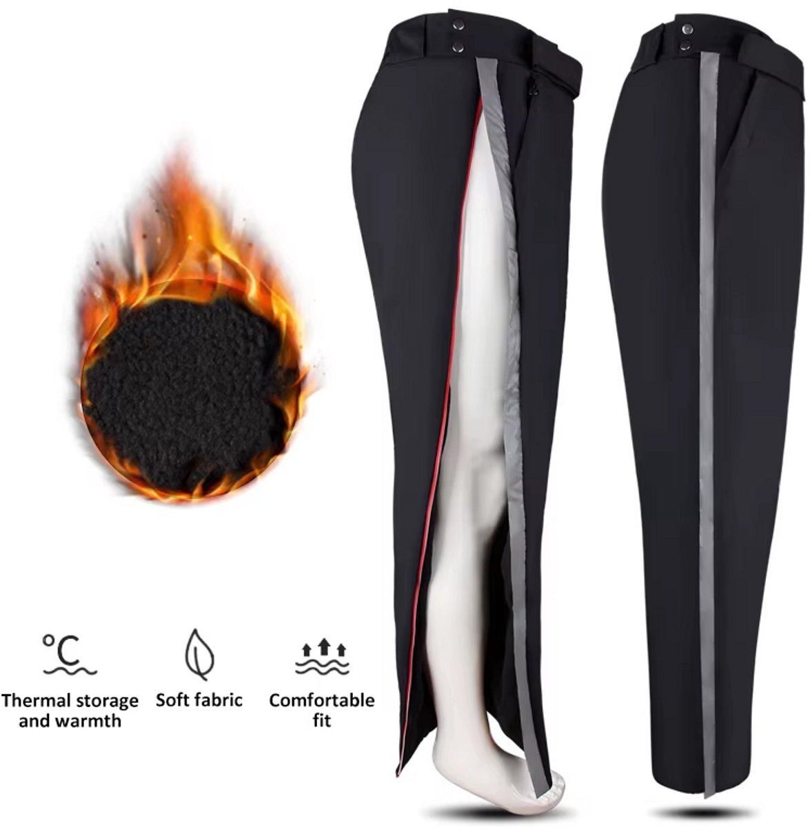 Winter Motorbroek Heren – Waterdichte & Winddichte Motorbroek met Kniebeschermers, Thermische Motorlegging voor Motor Rijden, Fietsen en Outdoor Gebruik-5XL – foto 8