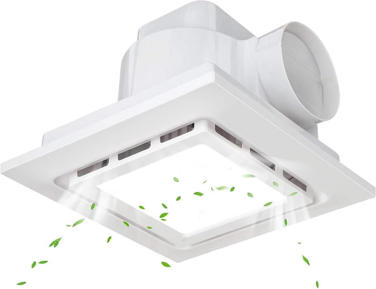 Badkamerventilator met LED-verlichting 21 x 21 cm