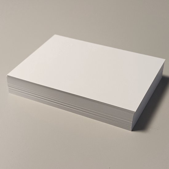 Blanco A6 Kaarten - 10,5x14,8 cm - 60 kaarten - wit - 350g/m2 - zonder bedrukking - A6 - 105x148mm - 10,5x14,8cm - Stevig papier - karton