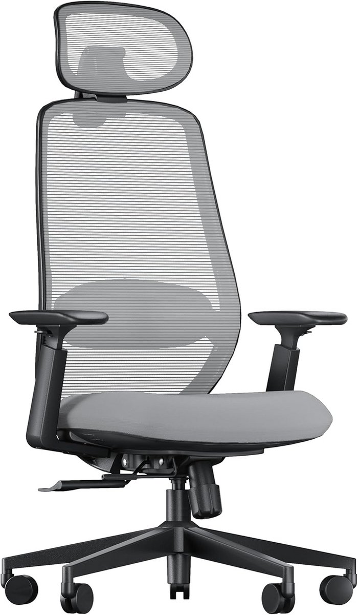 Ergonomische Bureaustoel met 3D Hoofdsteun en Lendensteun voor Thuiswerken