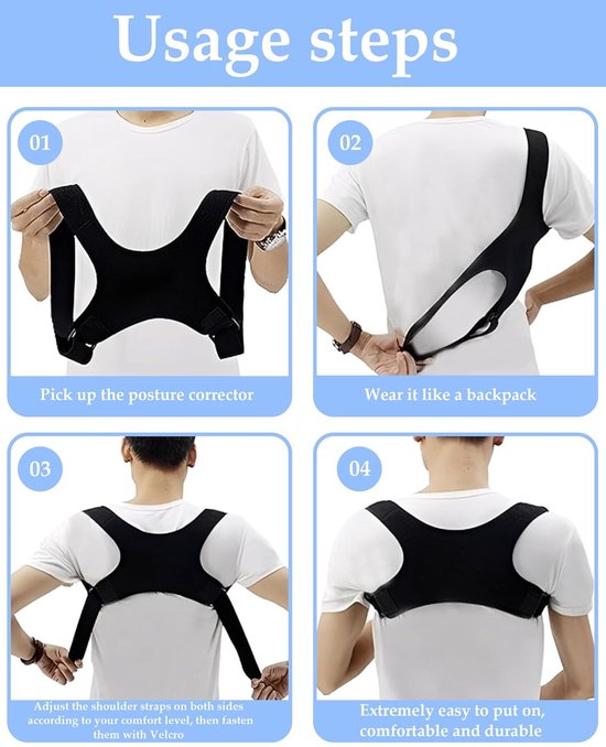 Posture Corrector voor de Rug - Rughouding Verbeteren - Pijnverlichting ...