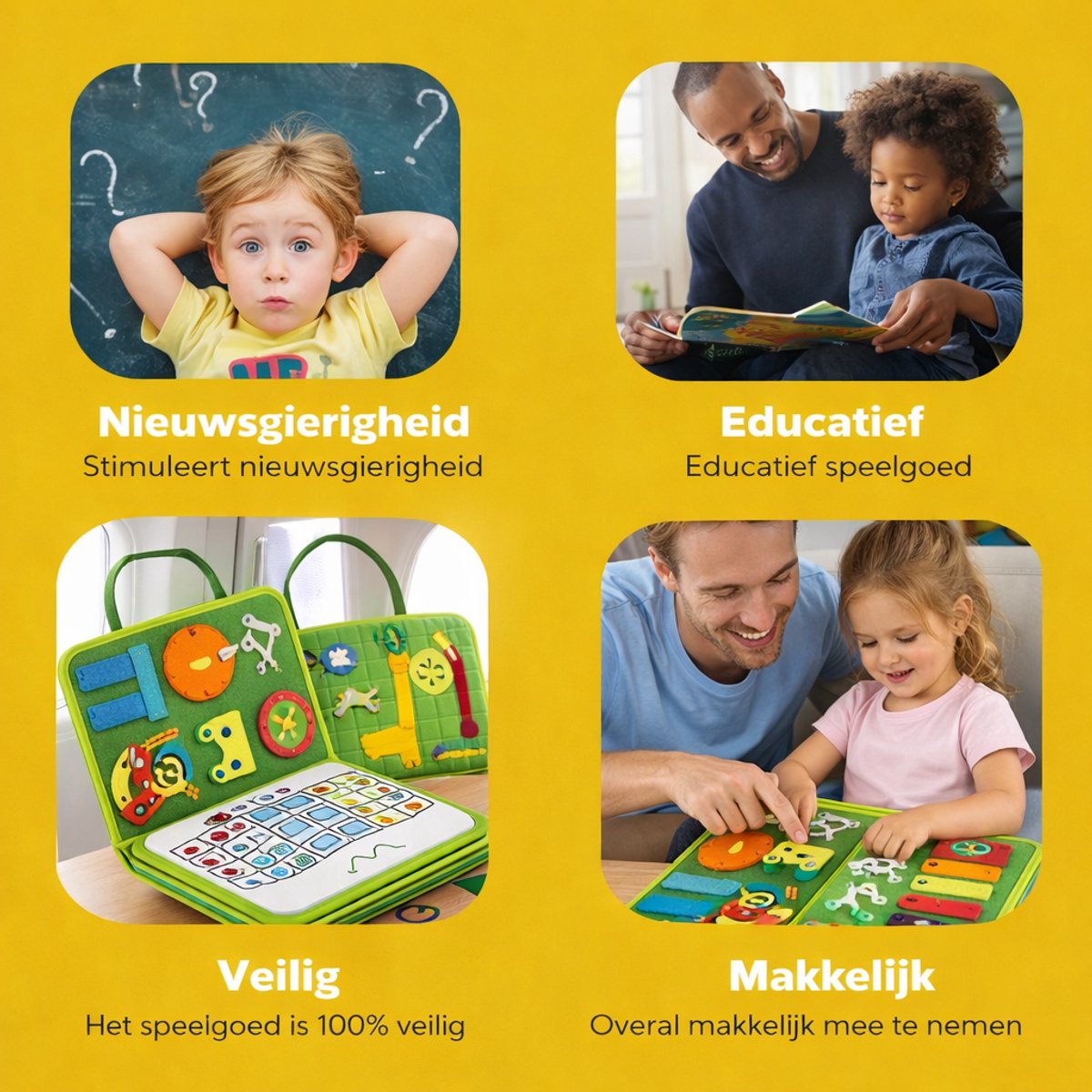 Montessori Busy Board Boek - Bussy Board - vanaf 3 Jaar – Educatief Speelgoed – Motoriek - Cijfers & Ritsen – Montessori Boek - Speelgoed Auto - Speelgoed Voor Onderweg - — afbeelding 5