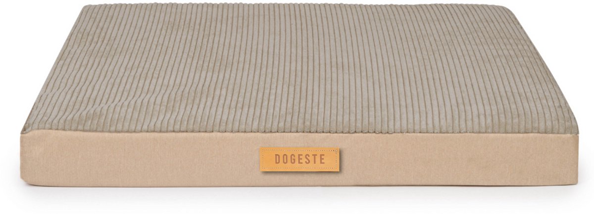 Dogeste orthopedische hondenmatras XXL voor grote honden, ribfluweel en cordura, afneembare hoes, kleur beige