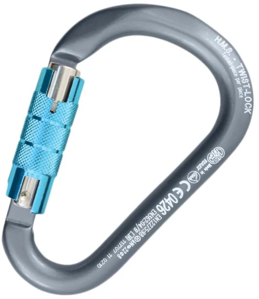 Kong Italy Hms Twist Lock Karabijnhaak Blauw,Grijs