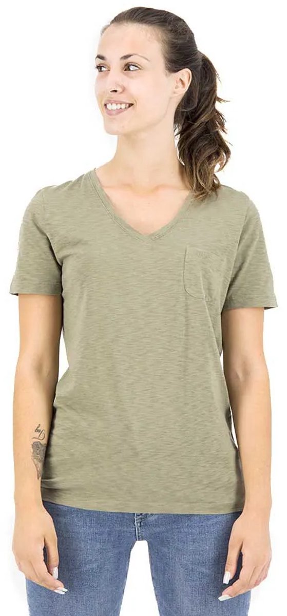 Superdry Studios Pocket T-shirt Met Korte Mouwen En V-hals S Vrouw Khaki