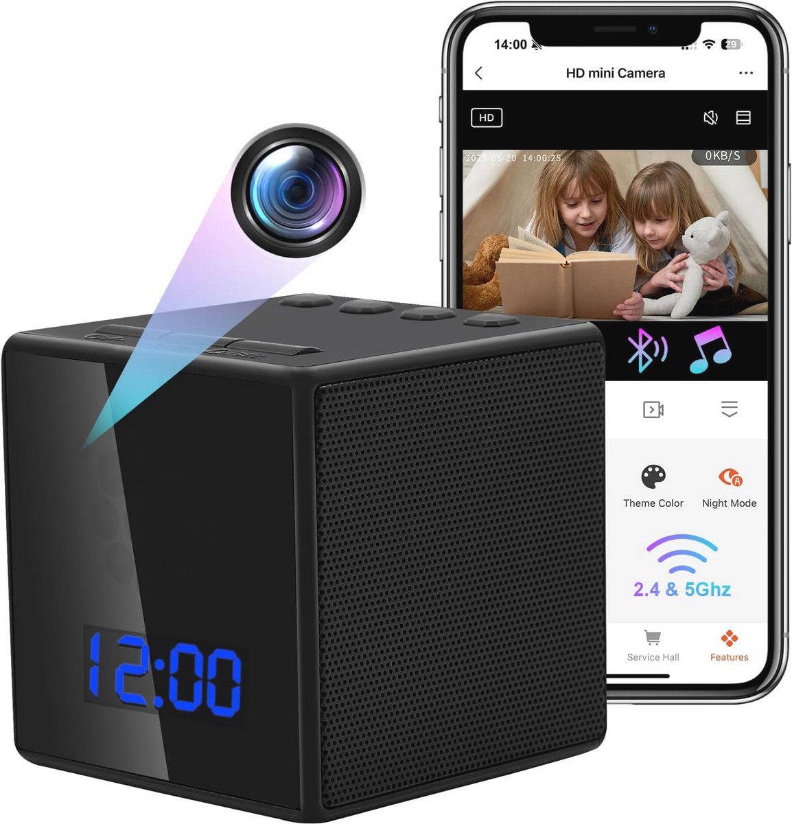 Verborgen Wifi Camera met Nachtzicht en Bewegingsdetectie - Mini Spionagecamera HD 1080p
