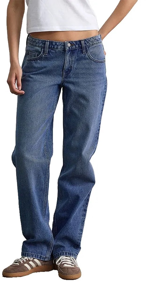 Noisy May Reggy Straight Fit Vi557mb Lage Taille Jeans Blauw 28 / 34 Vrouw