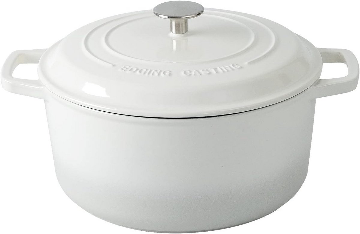 Gietijzeren Nederlandse Oven 7.5L (Rond) Emaille Pan met Deksel - Geschikt voor Inductie