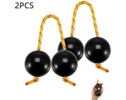 2 stuks - Ritme Maracas - Ritme Ballen - Kasaka Maracas - Handgemaakte percussie-instrumenten - Geschikt voor kinderen, volwassenen, bruiloften, feesten en muzieklessen - Zwart - 20 x 5 cm