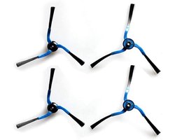 2x paar vervangende zijborstels Gescht voor Samsung Navibot Robotstofzuiger - 4 stuks, kleur Zwart/Blauw