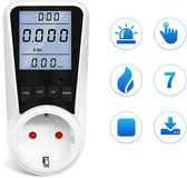 Compteur d'énergie - Compteur de consommation - Compteur de coût d'énergie - Compteur de KWh - Compteur de consommation d'énergie - Compteur d'électricité - Coûts d'énergie - Prise de courant - Fonctions multiples