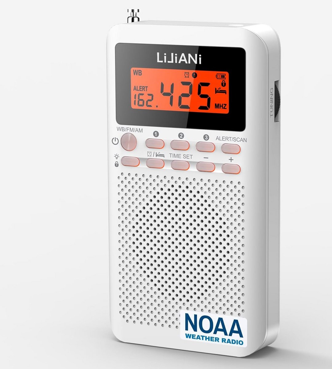Draagbare AM/FM Weerradio met Batterij en Dynamo - Compacte Transistor voor Nood en Onderweg