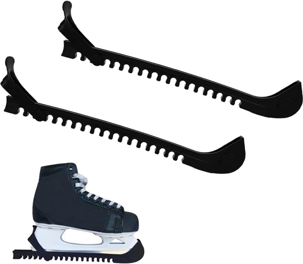 Verstelbare schaatsbeschermer zwart - 1 paar - Geschikt voor kinderen en volwassenen