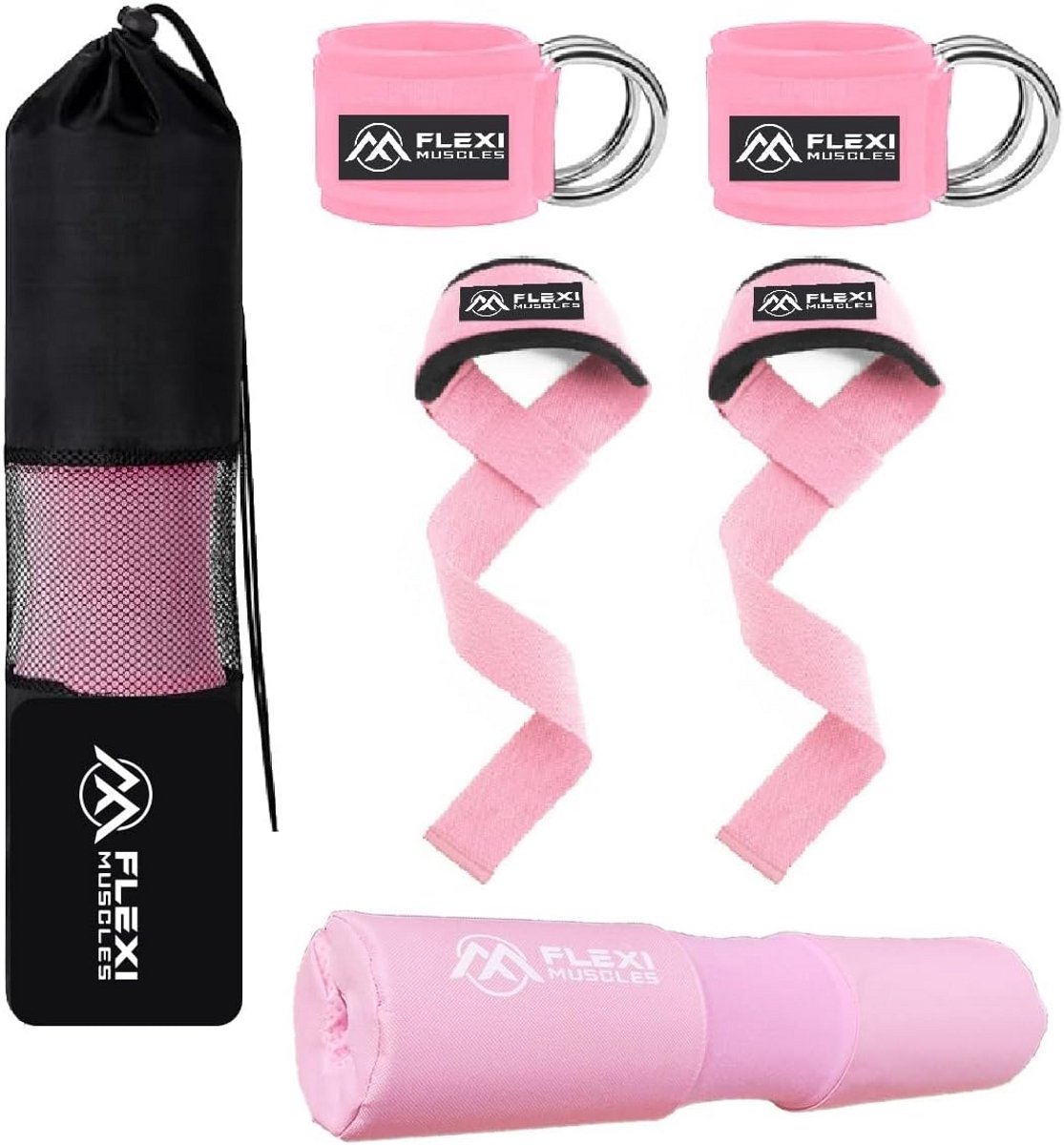 Barbell Pad, Enkelbanden en Lifting Straps - Ultieme steun voor squats, heupstoten en krachttraining