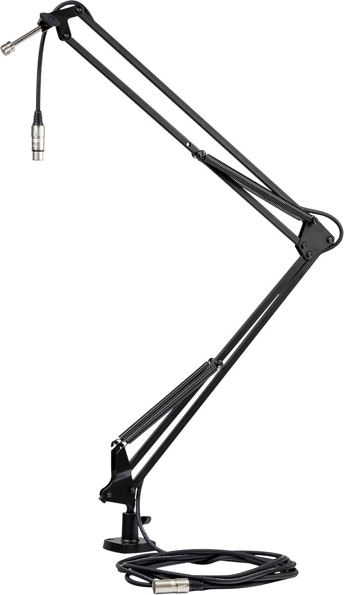 Microfoonstandaard - Uitschuifbare arm - Studio Opnames - Verstelbare hoogte - 92 cm - Zwart