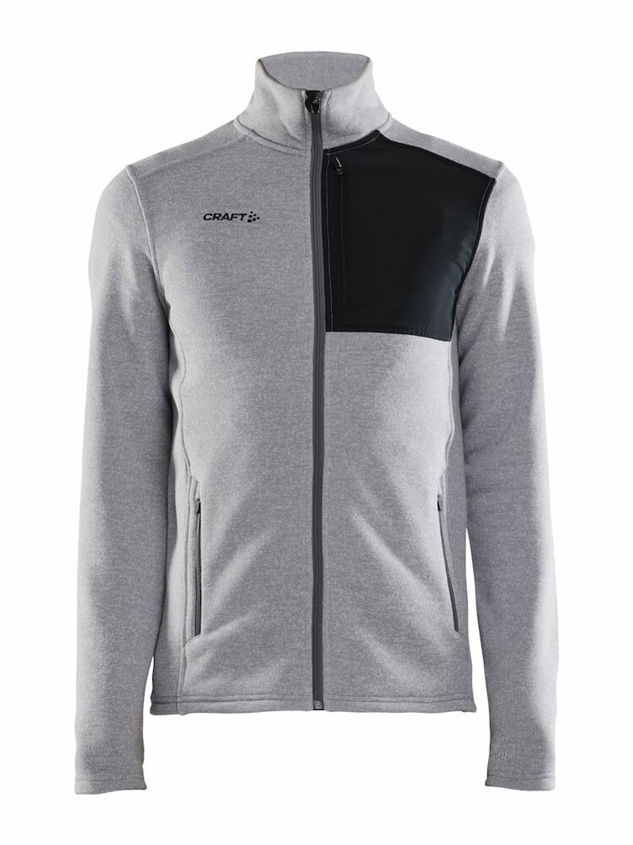 Craft ADV Explore Heavy Fleece Jacket M 1912218 - Grey Melange/Black - XL
