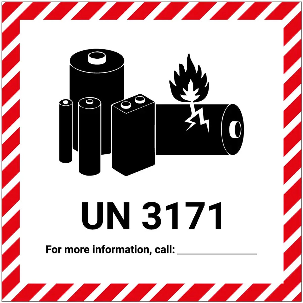 UN 3171 batterij sticker | 40 x 40 cm