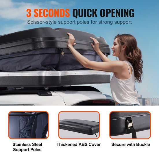 Hardtop daktent, Naturnest Hardtop daktent voor 2-3 personen, hardtop daktent uitgerust met een telescopische ladder en een dik matras van Merkloos — afbeelding 5