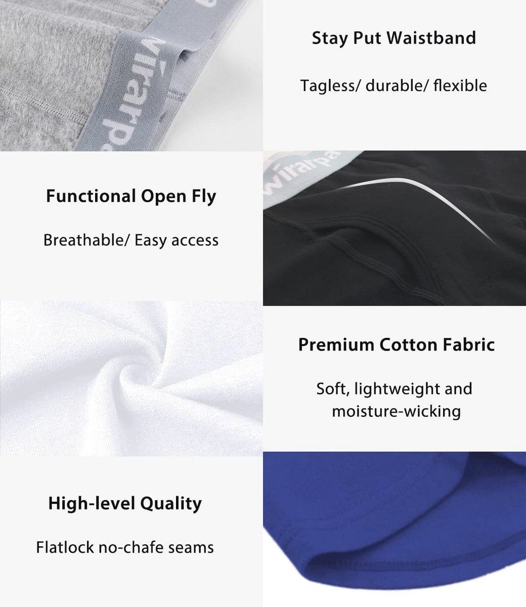 Katoenen Boxershorts voor Heren - Stretch Ondergoed met Open Gulp - Verpakking van 4 Stuks