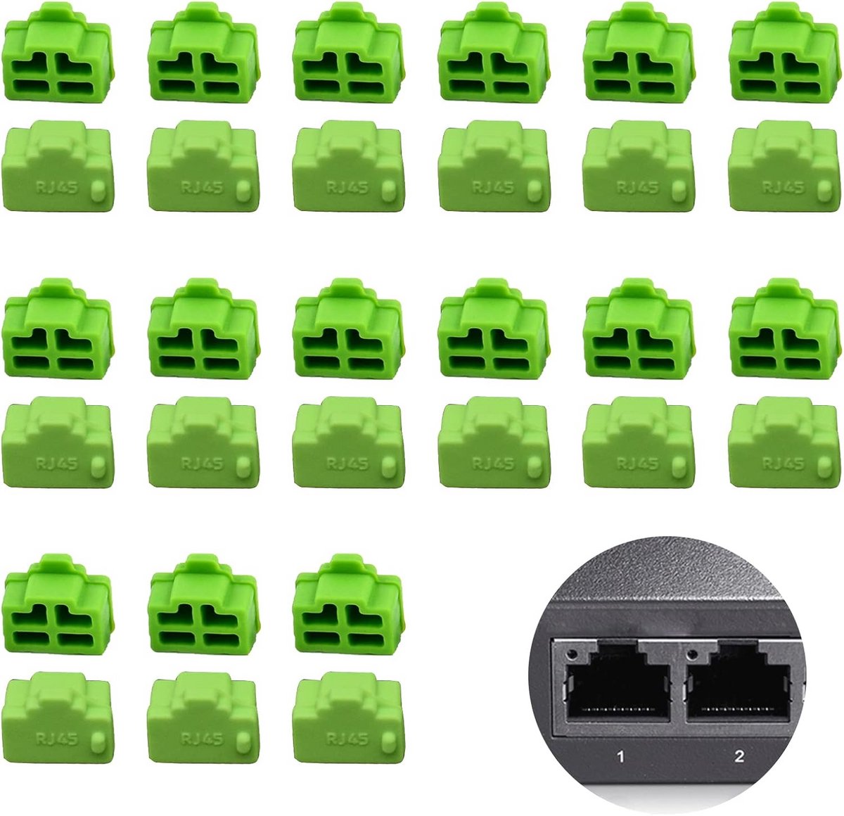 30x Stofkapjes voor RJ45 Poorten (Ethernet) - Siliconen Bescherming voor Router, Switch en PC