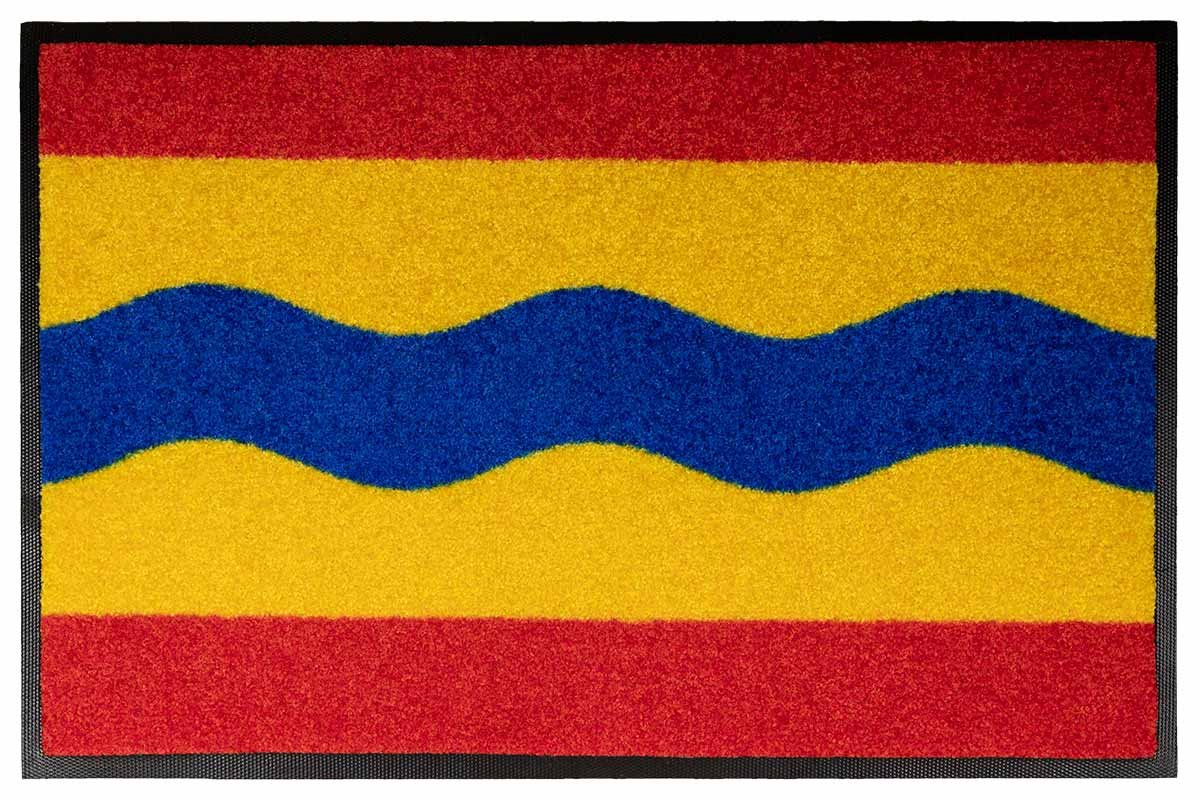 LogoMatz Deurmat Overijssel 40cm x 60cm - Antislip - Geschikt voor wasmachine - Kleurecht - Geen schadelijke weekmakers - Gemaakt in Europa - Overijsselse vlag Rood