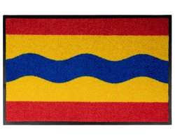 Deurmat Overijssel 40cm x 60cm - Antislip - Geschikt voor wasmachine - Kleurecht - Geen schadelijke weekmakers - Gemaakt in Europa - Overijsselse vlag