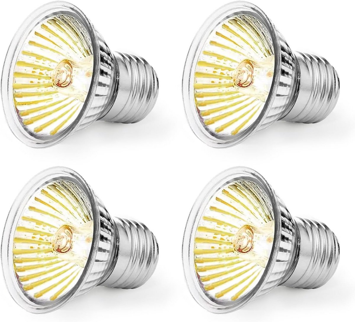 Terrariumgloeilamp E27, UVA, UVB 50 W - Dimbare Reptielenlamp voor Verwarming en Basking Spot - Geschikt voor Slangen, Hagedissen en Amfibieën (4 stuks)