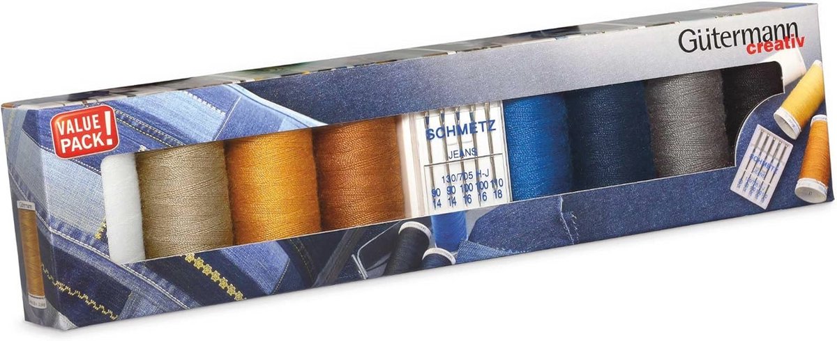 Denim Naaigaren Set met Naalden - 100m Professionele Kwaliteit