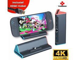 Turqero Nintendo Switch 2 TV Docking Station Set – 4K UHD – Nintendo Switch 2 Oplaastation + Tv/Monitor aansluiting voor Schermprojectie