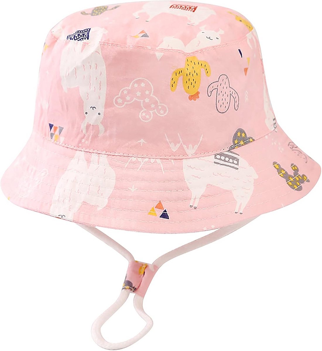 Schattige baby en kind zomerse emmer hoed met cartoon print - ideale zonbescherming