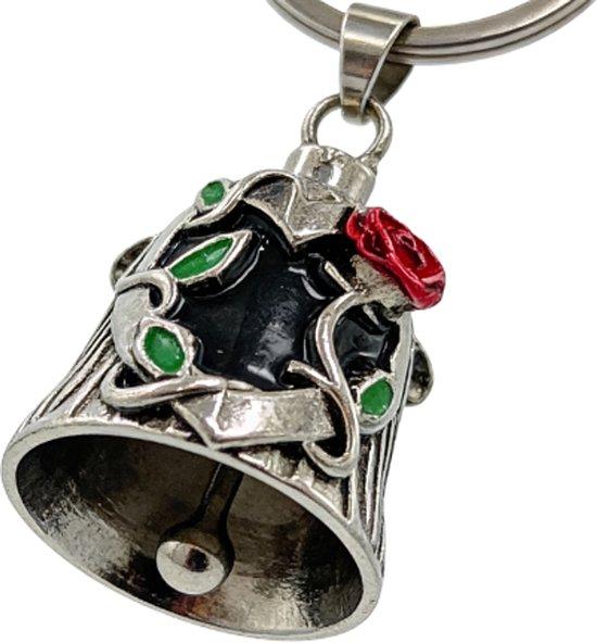 Grand X - Bell Guardian - Rose Épineuse - Bell -clés - Porte-clés Moto - Cloche Porte-Bonheur Moto - Pendentif Sac - Foi