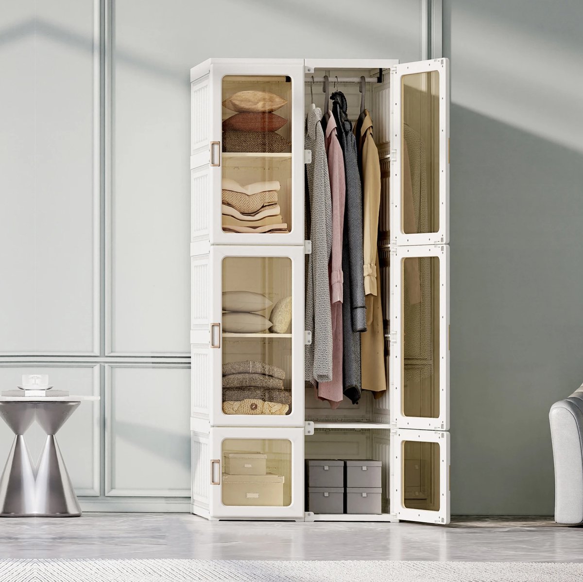 Inklapbare Box - Opberg Doos - Organizer - Huishoudelijke Organizer Box met Wielen - 5 Lagen