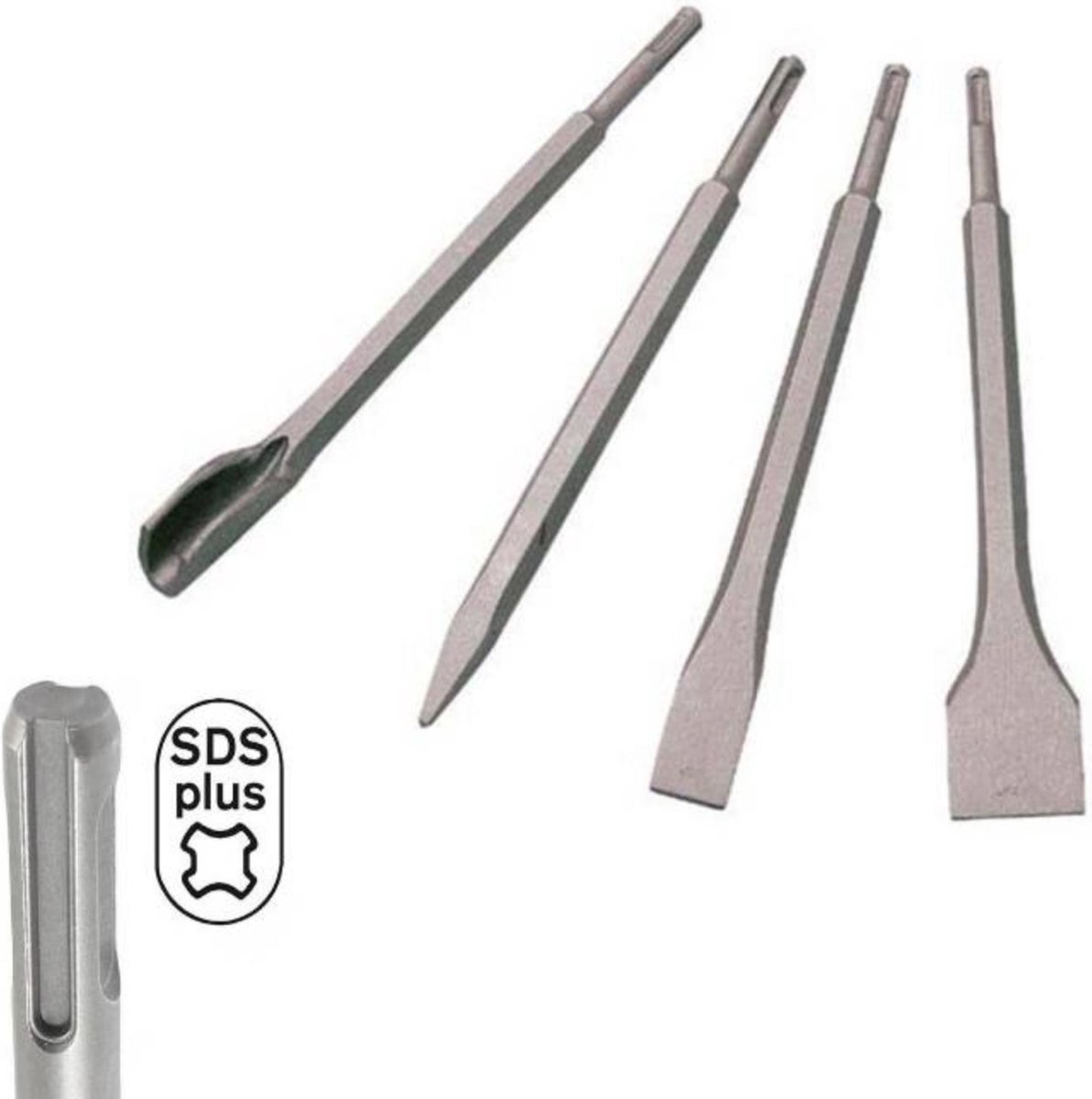 Beitelset SDS Plus - boorhamerbeitels voor steen, tegels en beton - 4-delig