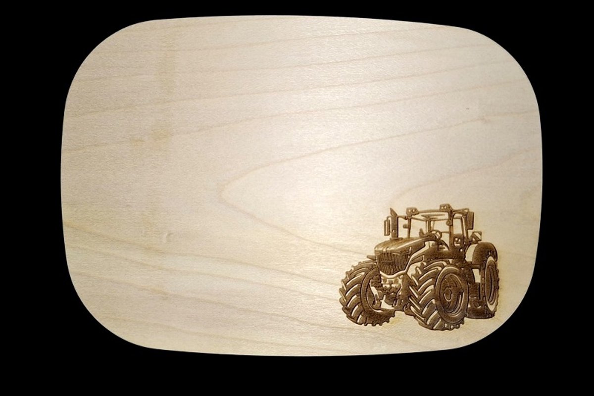 Schubie - ontbijtbord - trekker - tractor - houten ontbijtbord - ontbijtplank