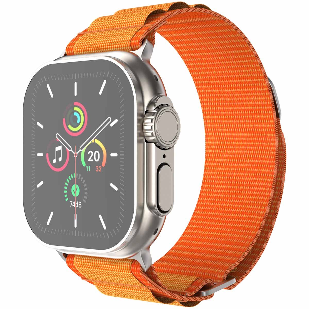 iMoshion Nylon Alpine bandje geschikt geschikt voor Apple Watch Series 1 / 2 / 3 / 4 / 5 / 6 / 7 / 8 / 9 / SE / Ultra (2) - 42 / 44 / 45 / 49 mm - Oranje