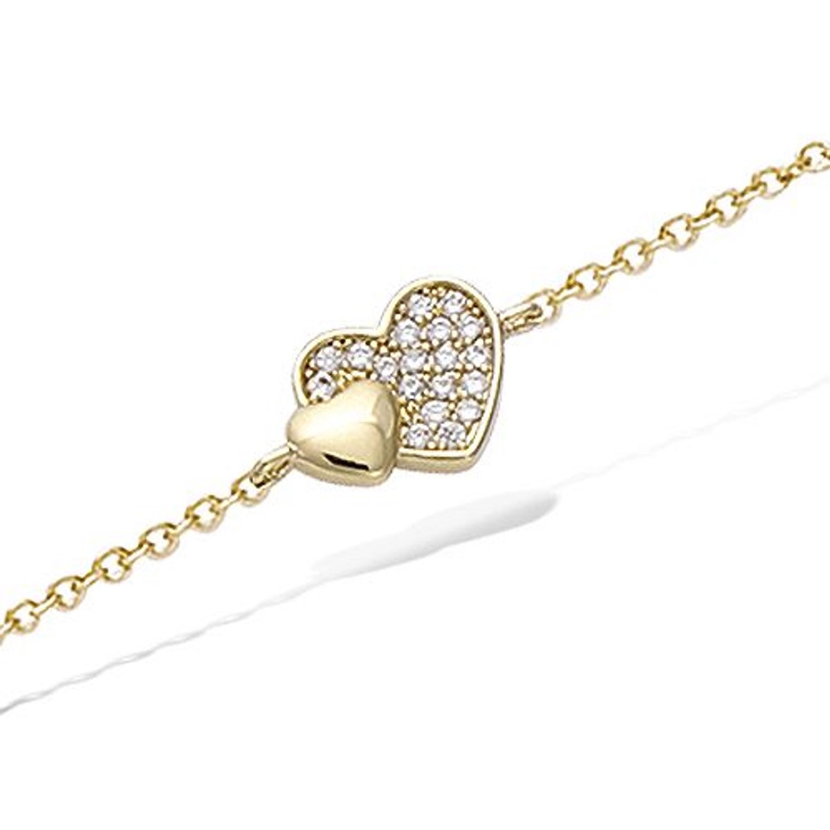 CHIVAL Armband 18K Verguld Goud "Sweetheart Glow" – Luxe, Hypoallergeen, Zirkonia, Hartje, Cadeau voor Haar, Liefde, Romantiek, Geschenkverpakking, Glimmend, Sieraad, Kerst
