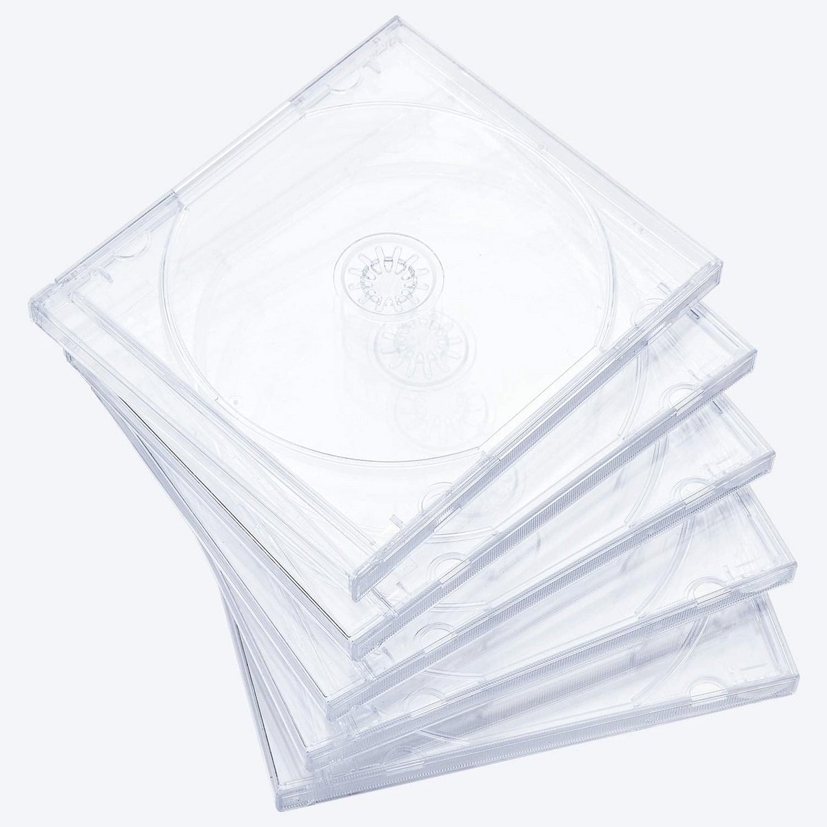 Standaard Enkele Clear CD Jewel Case met Gemonteerd Clear Tray - 10 Pack
