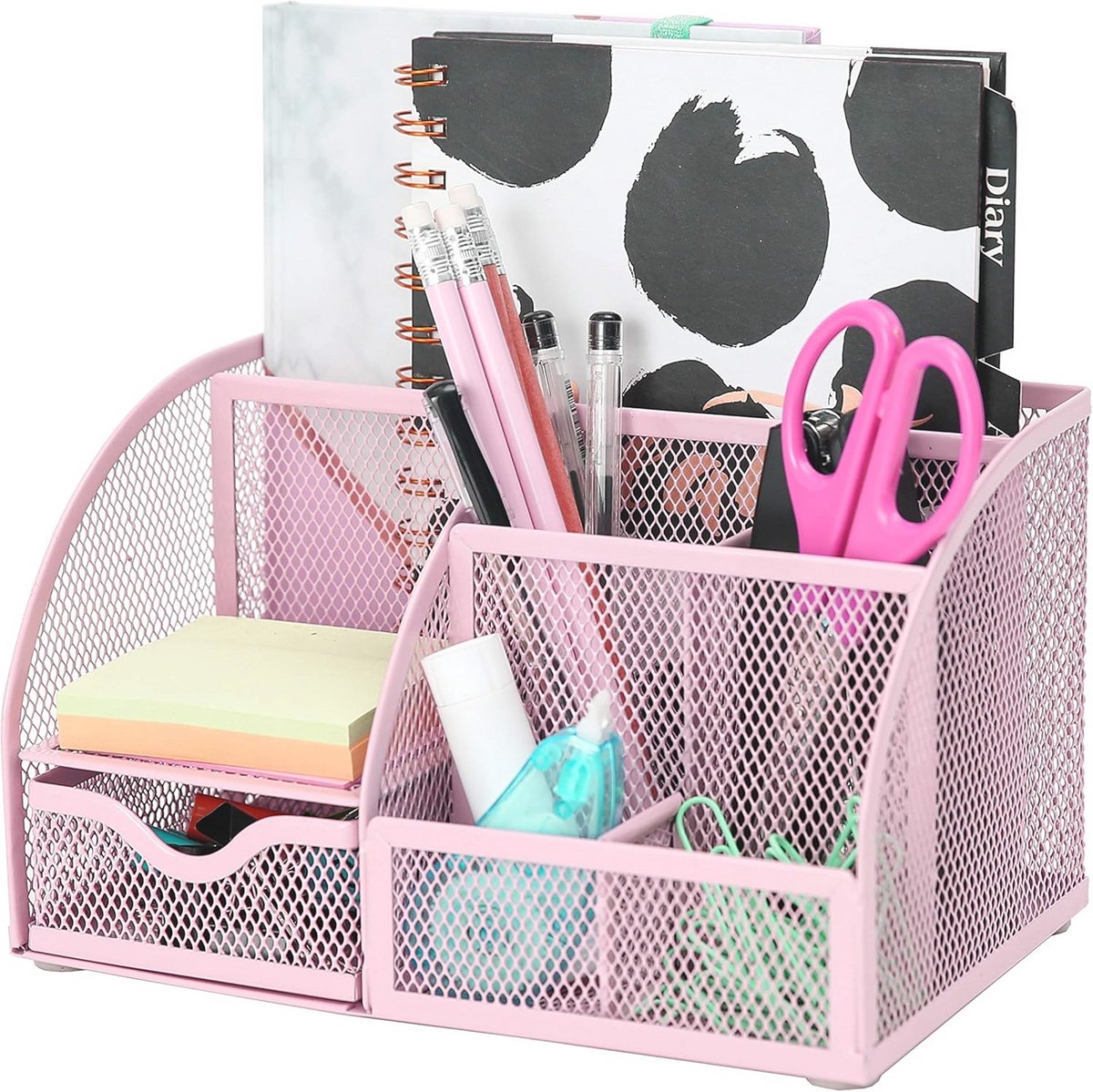 Multifunctionele bureau-organizer met 7 vakken en uitschuiflade