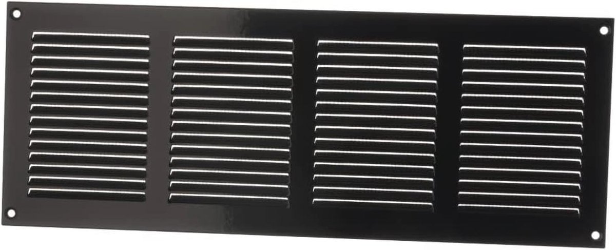 Ventilatierooster met Insectenwering voor Afvoer- en Toevoerlucht - 400 x 150 mm - Zwart