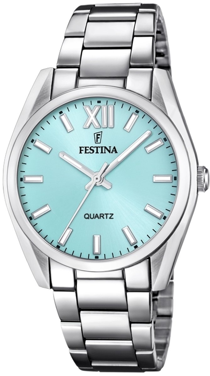Festina F20622-D Dames Horloge - Mineraalglas - Roestvrijstaal-Staal - Zilverkleurig - Ø 37 mm - Quartz - Vouw-Vlindersluiting - 5 ATM (douchen)