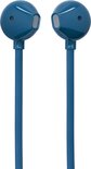 Blauwe JBL oordopjes met L en R markeringen.