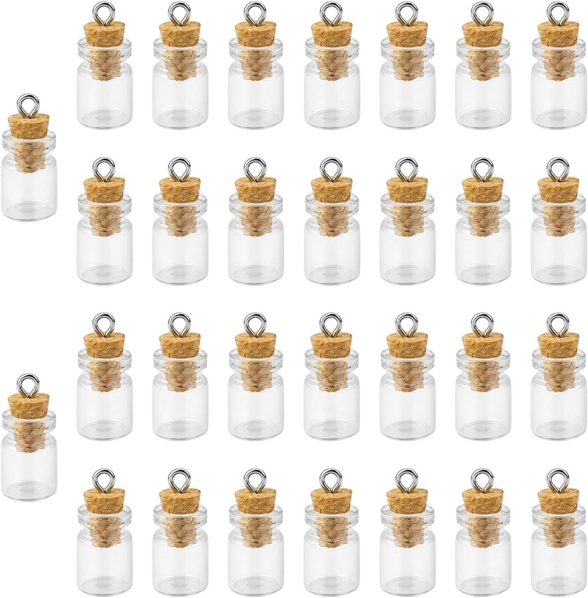 Allecta - Mini Glazen Fles 30 Stuks Transparant Voor Parfum Bericht Wensflessen