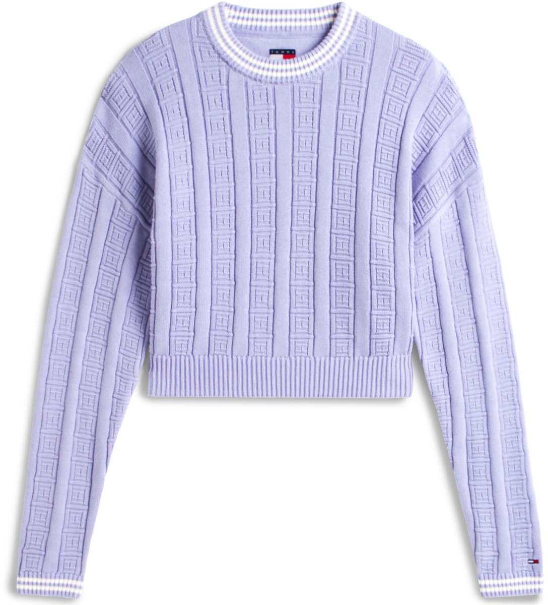 Tommy Jeans Tjw Boxy Flag Kabeltrui Fashion Wear Vrouwen Paars