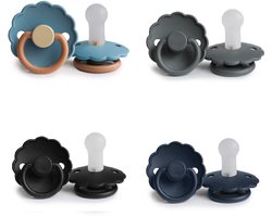 Coffret sucette FRIGG DAISY 4 pièces - Siliconen - Taille 2 - dès 6 mois - Blush Night - Lily Pad - Peach bronze - Cotton Candy