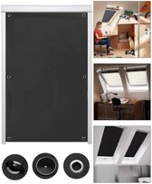 Rolgordijn Verduisterend - 60 x 115 cm - Thermo Rolgordijn - met Zuignappen - Zonder Boren - Thermisch Rolgordijn Verduisterend - Draagbare Raamverduistering - Verduisterend - Isolerend - Verduisteringsgordijn voor Slaapkamer en Reizen - Zwart