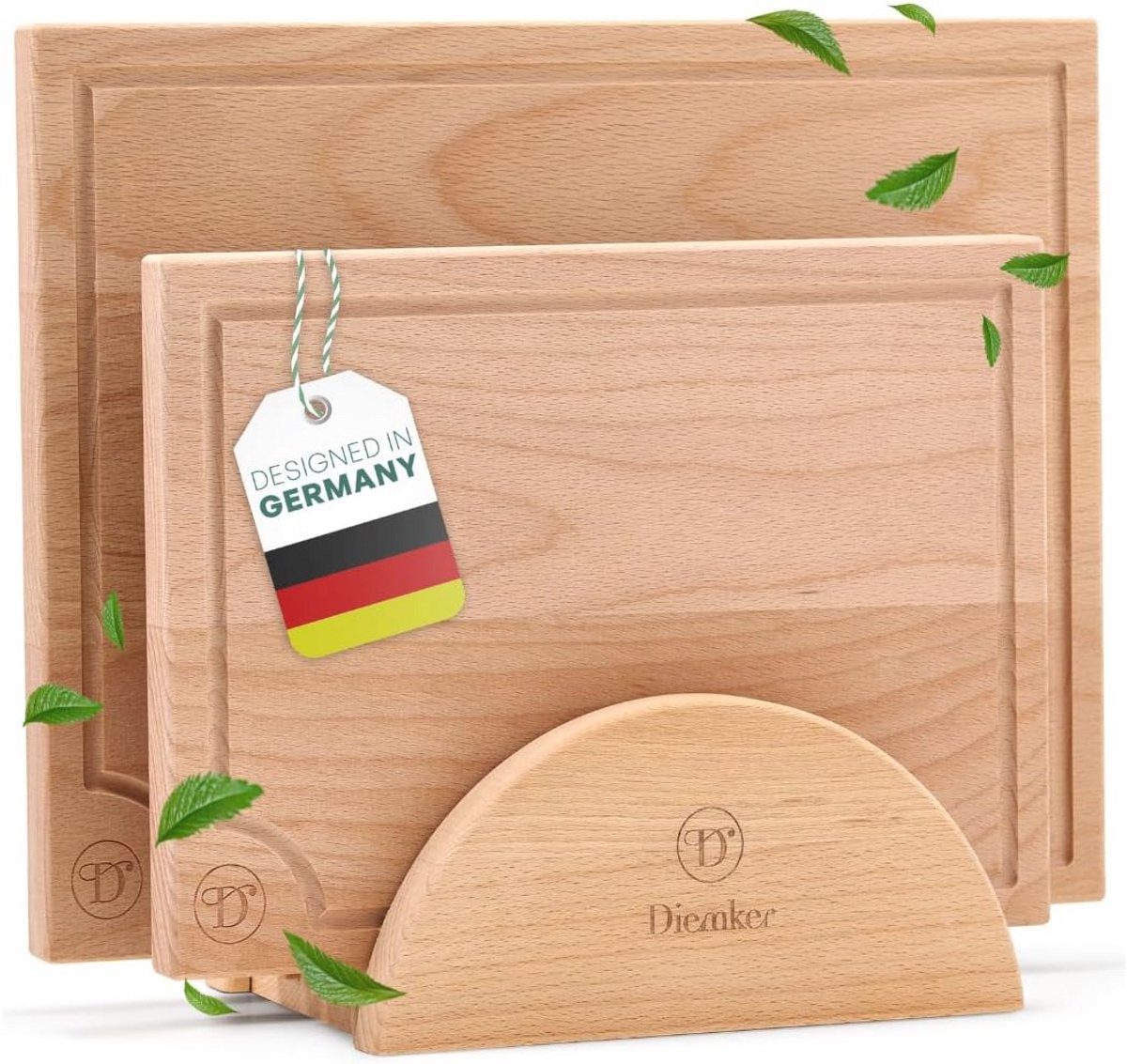Houten Snijplank Set van 2 met Sapgoot en Stand