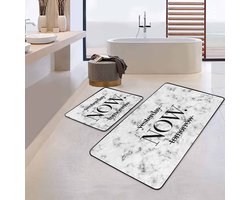 Boraboi® Badmat antislip 2 stuk set- Badmatten 60x100cm en 50x60cm,(Zwart,Grijs)