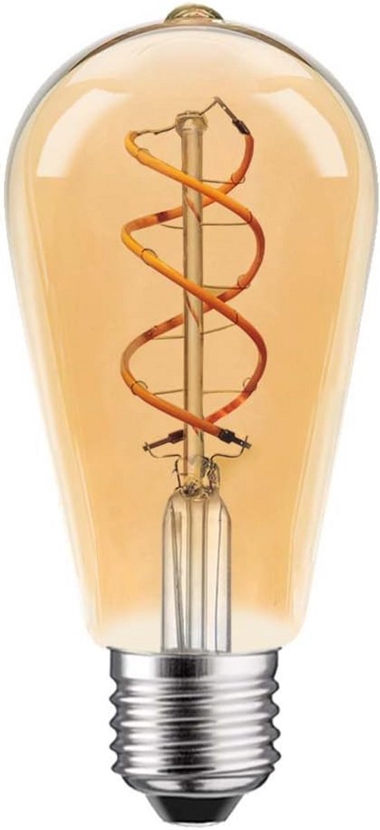 LED Filament Lamp Spiraal E27 5W (25W) Extra Warm Wit 1800K Dimbaar Gouden Gloed