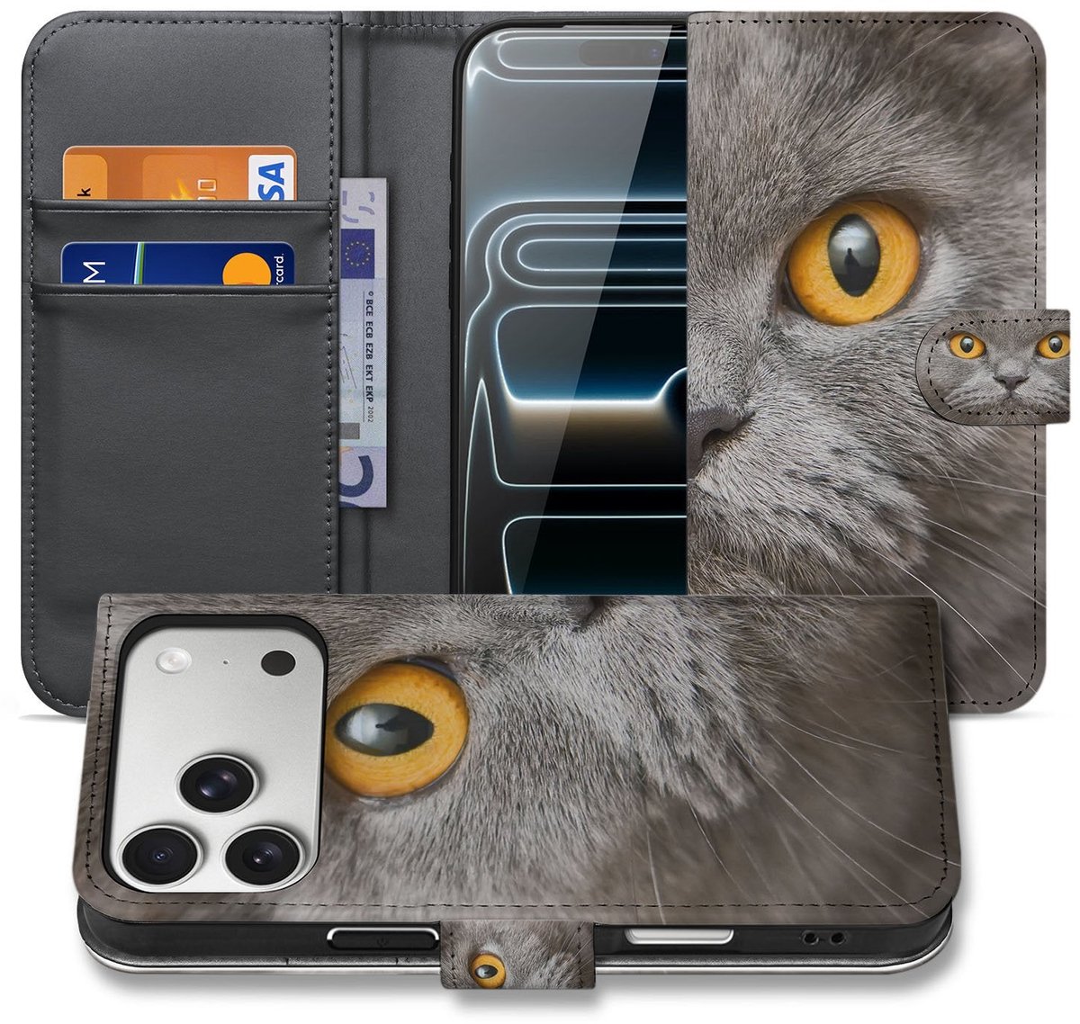 Telefoonhoesje Pasjes Apple iPhone 17 Pro Britse Korthaar Magnetisch