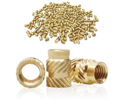 IMPERATORIS® Set of 150 - M4 x 5.5 x 6 mm Kartelmoeren met Binnendraad – Messing Inzetmoeren / Inzetstuk met Schroefdraad – Threaded Inserts Inzetstukken met Schroefdraad voor Kunststof, 3D-Printen en Spuitgieten